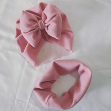 Load image into Gallery viewer, Baby Cotton Hat  Autumn Winter Children Scarf Hat Sets  Bowknot Ear Baby Girl Boy Warm Beanies Cap Neck Warmer Scarf Fleece Balaclava Hood Ski Mask Cold Weather Face Mask Neck Warmer Winter Nose Warmer
