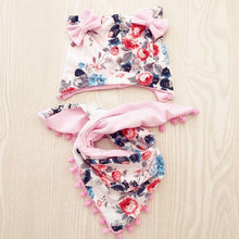 Load image into Gallery viewer, Baby Cotton Hat  Autumn Winter Children Scarf Hat Sets  Bowknot Ear Baby Girl Boy Warm Beanies Cap Neck Warmer Scarf Fleece Balaclava Hood Ski Mask Cold Weather Face Mask Neck Warmer Winter Nose Warmer
