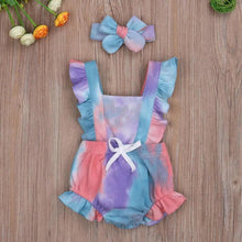 Load image into Gallery viewer, Baby Girl Ruffled Solid Color Sleeveless Backless Romper Jumpsuit Comfy Outfit Excellent Gift For Your Baby Girl

