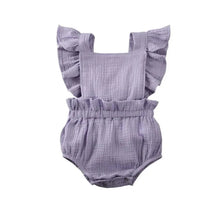 Load image into Gallery viewer, Baby Girl Ruffled Solid Color Sleeveless Backless Romper Jumpsuit Comfy Outfit Excellent Gift For Your Baby Girl
