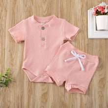 Load image into Gallery viewer, Baby Girl Ruffled Solid Color Sleeveless Backless Romper Jumpsuit Comfy Outfit Excellent Gift For Your Baby Girl
