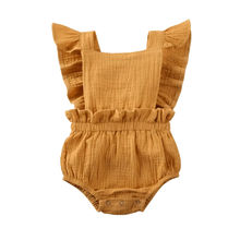 Load image into Gallery viewer, Baby Girl Ruffled Solid Color Sleeveless Backless Romper Jumpsuit Comfy Outfit Excellent Gift For Your Baby Girl
