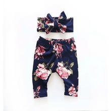 Load image into Gallery viewer, Baby Girls Floral Printed Elastic Waist Big Flower Bottoms Leggings Pants Toddler Trousers With Bow In Set For Girls And Baby and Newborn Baby
