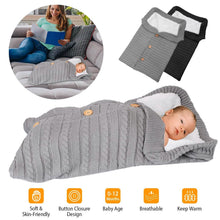 Load image into Gallery viewer, Baby Knit Swaddle Blanket Wrap with Buttons
