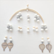 Load image into Gallery viewer, Baby Nordic Wooden Beads Wind Chimes with Wool Balls Nursery Mobile Crib Bed Bell Baby Bedroom Ceiling Wooden Beads Wind Chime Hanging Newborn Baby Bed Hanging Wind-bell Crib Tent Kids Room Decorations Ornaments
