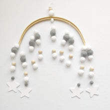Load image into Gallery viewer, Baby Nordic Wooden Beads Wind Chimes with Wool Balls Nursery Mobile Crib Bed Bell Baby Bedroom Ceiling Wooden Beads Wind Chime Hanging Newborn Baby Bed Hanging Wind-bell Crib Tent Kids Room Decorations Ornaments
