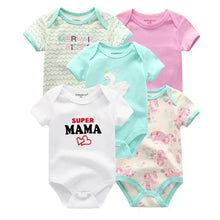 Load image into Gallery viewer, Baby Rompers Short Sleeve 100% Cotton Overalls Newborn Comfortable Clothes Super Soft Stretchable
