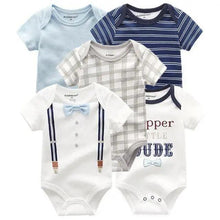 Load image into Gallery viewer, Baby Rompers Short Sleeve 100% Cotton Overalls Newborn Comfortable Clothes Super Soft Stretchable
