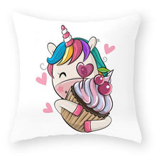 Load image into Gallery viewer, Baby Shower Unicorn Pillow Case Decorative Cute Pillowcase Pillow Protector Cushion Girl Unicorn Flowers Rose Pillow Case Sofa Bed Pillow Cover Prefect Gifts For Kids Party 45x45CM
