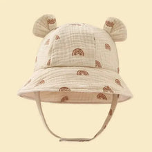 Load image into Gallery viewer, Baby Summer Beach Adjustable Bucket Cute Cotton Hat with Ears
