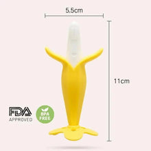Load image into Gallery viewer, Baby Teether Toys Toddle Safe Banana Teething Ring Silicone Chew Dental Care Toothbrush Nursing Beads Gift For Infant
