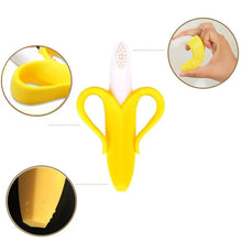 Load image into Gallery viewer, Baby Teether Toys Toddle Safe Banana Teething Ring Silicone Chew Dental Care Toothbrush Nursing Beads Gift For Infant
