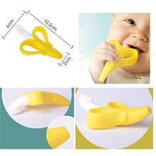 Load image into Gallery viewer, Baby Teether Toys Toddle Safe Banana Teething Ring Silicone Chew Dental Care Toothbrush Nursing Beads Gift For Infant

