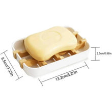 Load image into Gallery viewer, Bamboo Fiber Shower Soap Holder Draining Box Kitchen Storage Rack Bathroom Soap Case Supplies Portable Bar Soap Box Container Bamboo Self-Draining Soap Box And Soap Saver Pouch Soap Holder for Shower Bathroom Kitchen Bathtub Bar Sink White and Black
