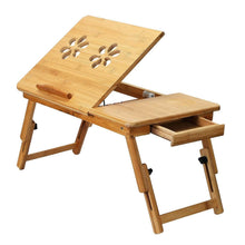 Load image into Gallery viewer, Bamboo Laptop Desk with Side Storage Drawer
