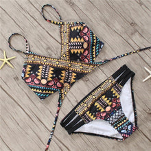 Load image into Gallery viewer, Bandage Bikini String Strappy Swim Wear Bathing Suit Swimsuit Beachwear Swimwear Women Bikini Women's Halter Bandage Bikini Strappy Bottom Two Piece Swimsuits
