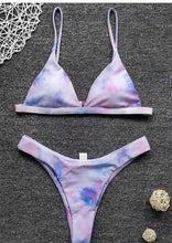 Load image into Gallery viewer, Bandage Bikini Swimwear Women's Bikini Swimsuit Ribbed Tie Side Bathing Suit Scrunch Butt String Thong Bikini Set
