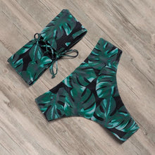 Load image into Gallery viewer, Bandage Bikini Swimwear Women Swimsuit High Waist Bikini Set Bathing Suit Push Up Women's Spaghetti Strap Bandeau Lace Up High Waist 2PCS Bikini Set
