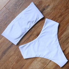 Load image into Gallery viewer, Bandage Bikini Swimwear Women Swimsuit High Waist Bikini Set Bathing Suit Push Up Women's Spaghetti Strap Bandeau Lace Up High Waist 2PCS Bikini Set

