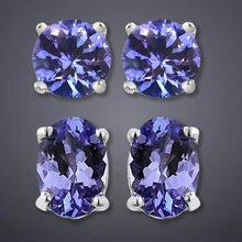 Load image into Gallery viewer, Genuine Tanzanite Round or Oval Shaped Studs

