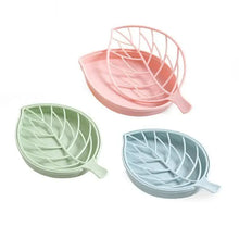 Load image into Gallery viewer, Bathroom Accessories Dish Plate Case Home Shower Leaf Shape Holder Container Soap Box Plastic Soap Box Dispenser Soap Rack Soap Dishes Leaf-Shaped Shower Soap Bar Holder With Draining Tray Fashionable Soap Dishes For Shower Kitchen
