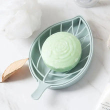 Load image into Gallery viewer, Bathroom Accessories Dish Plate Case Home Shower Leaf Shape Holder Container Soap Box Plastic Soap Box Dispenser Soap Rack Soap Dishes Leaf-Shaped Shower Soap Bar Holder With Draining Tray Fashionable Soap Dishes For Shower Kitchen
