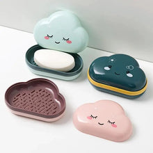 Load image into Gallery viewer, Bathroom Soap Dish Box Cute Cartoon Clouds Soap Holder Home Shower Travel Container Soap Tray Drainer Box Bathroom Accessories Soap Dish with Drain Soap Holder Soap Saver Easy Cleaning Dry Stop  Soap
