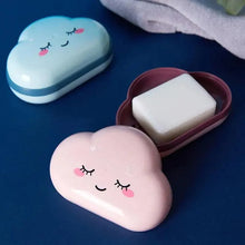 Load image into Gallery viewer, Bathroom Soap Dish Box Cute Cartoon Clouds Soap Holder Home Shower Travel Container Soap Tray Drainer Box Bathroom Accessories Soap Dish with Drain Soap Holder Soap Saver Easy Cleaning Dry Stop  Soap

