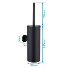 Load image into Gallery viewer, Bathroom Toilet Brush Holder Matt Black  Stainless Steel Toilet Brush Wall Mounted For Bathroom Storage And Organization Toilet Bowl Brush with Stainless Steel Handle Durable Bristles Deep Cleaning Compact Bathroom Brush Save Space Good Grip
