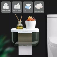 Load image into Gallery viewer, Bathroom Toilet Paper Holder Punch-free Waterproof Storage Box Toilet Paper Storage Rack Paper Towel Kitchen Storage Accessories Waterproof Toilet Paper Holder Wall Mounted Punch Free Paper Dispenser Transparent Storage Box Bathroom Kitchen Supply
