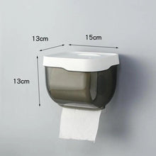 Load image into Gallery viewer, Bathroom Toilet Paper Holder Punch-free Waterproof Storage Box Toilet Paper Storage Rack Paper Towel Kitchen Storage Accessories Waterproof Toilet Paper Holder Wall Mounted Punch Free Paper Dispenser Transparent Storage Box Bathroom Kitchen Supply
