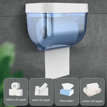 Load image into Gallery viewer, Bathroom Toilet Paper Holder Punch-free Waterproof Storage Box Toilet Paper Storage Rack Paper Towel Kitchen Storage Accessories Waterproof Toilet Paper Holder Wall Mounted Punch Free Paper Dispenser Transparent Storage Box Bathroom Kitchen Supply
