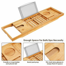 Load image into Gallery viewer, Bathtub Caddy Tray Crafted Bamboo
