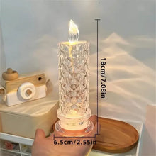 Load image into Gallery viewer, Battery-Powered LED Candle Lamp With Rose Pattern Refraction Halo Projection
