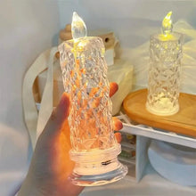 Load image into Gallery viewer, Battery-Powered LED Candle Lamp With Rose Pattern Refraction Halo Projection
