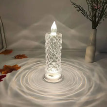 Load image into Gallery viewer, Battery-Powered LED Candle Lamp With Rose Pattern Refraction Halo Projection
