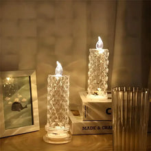 Load image into Gallery viewer, Battery-Powered LED Candle Lamp With Rose Pattern Refraction Halo Projection
