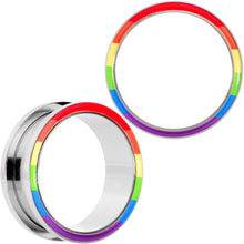 Load image into Gallery viewer, Rainbow Unity Pride Screw Fit Tunnel Plug Set 2G to 1"
