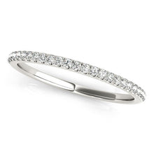Load image into Gallery viewer, 14k White Gold Round Diamond Pave Set Wedding Band (1/8 cttw)
