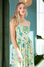 Load image into Gallery viewer, New Summer  Floral Smocked Back Ruffled Hem Maxi Cami Dress – Bohemian Elegance, Feminine, Flowy, Comfortable, Effortlessly Chic
