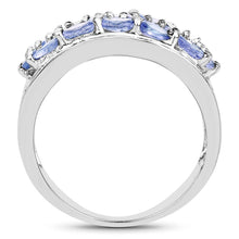 Load image into Gallery viewer, 2.76 Carat Genuine Tanzanite and White Topaz .925 Sterling Silver Ring
