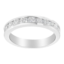 Load image into Gallery viewer, IGI Certified 1.0 Cttw Diamond 18K White Gold Channel-Set Half-Eternity Band Wedding Ring (E-F Color, I1-I2 Clarity) - Size 5-1/2
