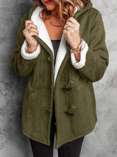 Load image into Gallery viewer, Full Size Pocketed Long Sleeve Hooded Toggle Jacket – Stylish &amp; Functional Outerwear for Women
