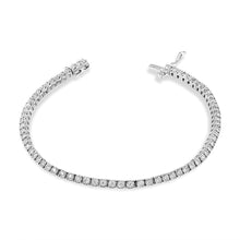 Load image into Gallery viewer, 14K White Gold 1.0 Cttw Miracle Set Round-Cut Lab Grown Diamond Illusion Tennis Bracelet (F-G Color, VS2-SI1 Clarity) Size 7"
