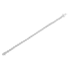 Load image into Gallery viewer, 14K Rose Gold Over .925 Sterling Silver 1/4 Cttw Diamond 7" Open Circle Wheel Link Tennis Bracelet (I-J Color, I2-I3 Clarity)
