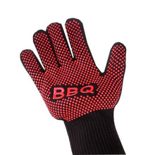 Load image into Gallery viewer, BBQ Gloves High Temperature Resistance Oven Mitts 500 800 Degrees Fireproof Barbecue Heat Insulation Microwave Oven Gloves Silicone Non-Slip Kitchen Cooking Gloves for Barbecue Cooking
