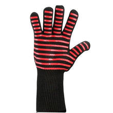 Load image into Gallery viewer, BBQ Gloves High Temperature Resistance Oven Mitts 500 800 Degrees Fireproof Barbecue Heat Insulation Microwave Oven Gloves Silicone Non-Slip Kitchen Cooking Gloves for Barbecue Cooking
