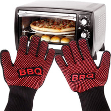 Load image into Gallery viewer, BBQ Gloves High Temperature Resistance Oven Mitts 500 800 Degrees Fireproof Barbecue Heat Insulation Microwave Oven Gloves Silicone Non-Slip Kitchen Cooking Gloves for Barbecue Cooking
