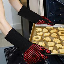 Load image into Gallery viewer, BBQ Gloves Silicone Heat-Resistant Glove Kitchen Microwave Oven Mitts 500 800 Degree Fireproof And Non-Slip Barbecue Gloves  Kitchen Gloves Long Wrist Protect Non-Slip Silicone for Barbecue Cooking
