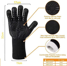 Load image into Gallery viewer, BBQ Gloves Silicone Heat-Resistant Glove Kitchen Microwave Oven Mitts 500 800 Degree Fireproof And Non-Slip Barbecue Gloves  Kitchen Gloves Long Wrist Protect Non-Slip Silicone for Barbecue Cooking
